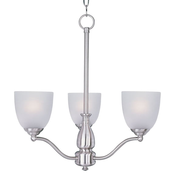 10064FTSN Maxim Lighting Stefan-Three Light Chandelier in Contemporary style-21 Inches wide by 22 inches high-Satin Nickel Finish