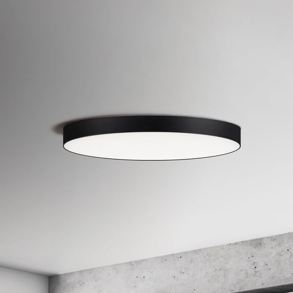 Maxim Trim 9" Wide Round Black Wet Rated Modern LED Ceiling Light