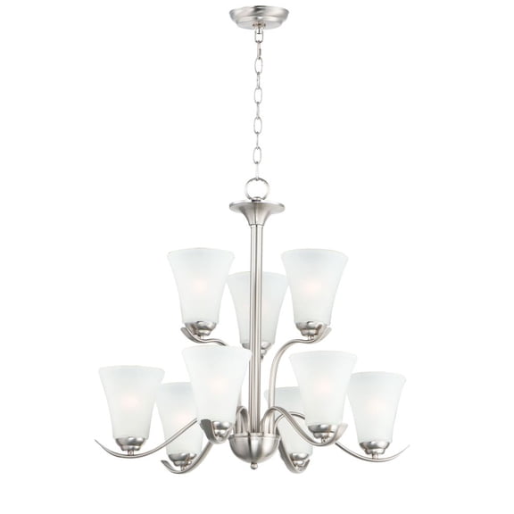 12076FTSN Maxim Lighting Vital-9 Light Chandelier-26 Inches wide by 25 inches high-Satin Nickel Finish    -Traditional Installation