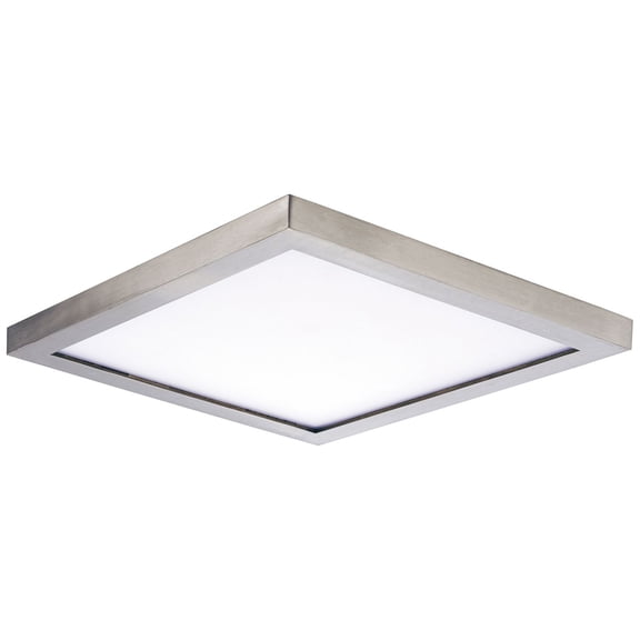 Maxim Wafer 9" Wide Square Satin Nickel LED Outdoor Ceiling Light