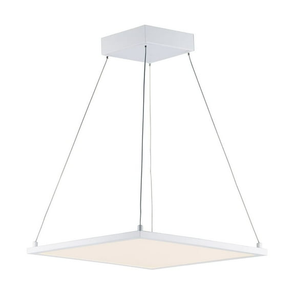 Maxim Wafer SQ 15"W 1-Light LED Pendant Light Fixture White Finish by