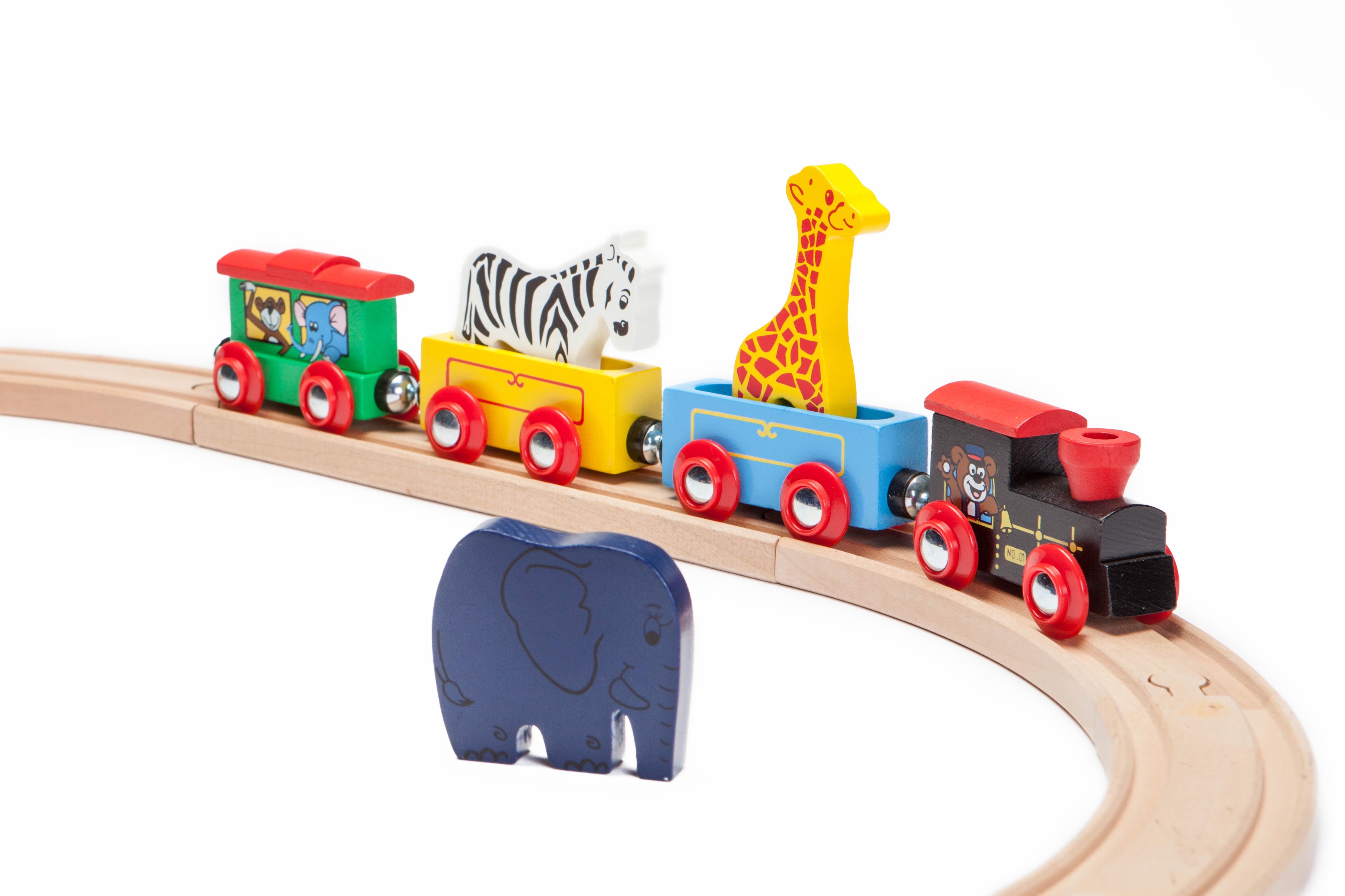 Wooden Toy Train Winter Alpine Express By Manhattan Toy