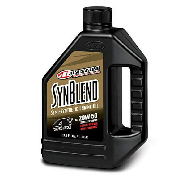 Maxima 35901B Syn Blend4 20W-50 Motorcycle Engine Oil - 1 Liter Bottle