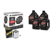 MAXIMA RACING OIL Quick Change Twin Cam Synthetic 20W-50 Oil Change Kit - Chrome Filter 90-119014PC