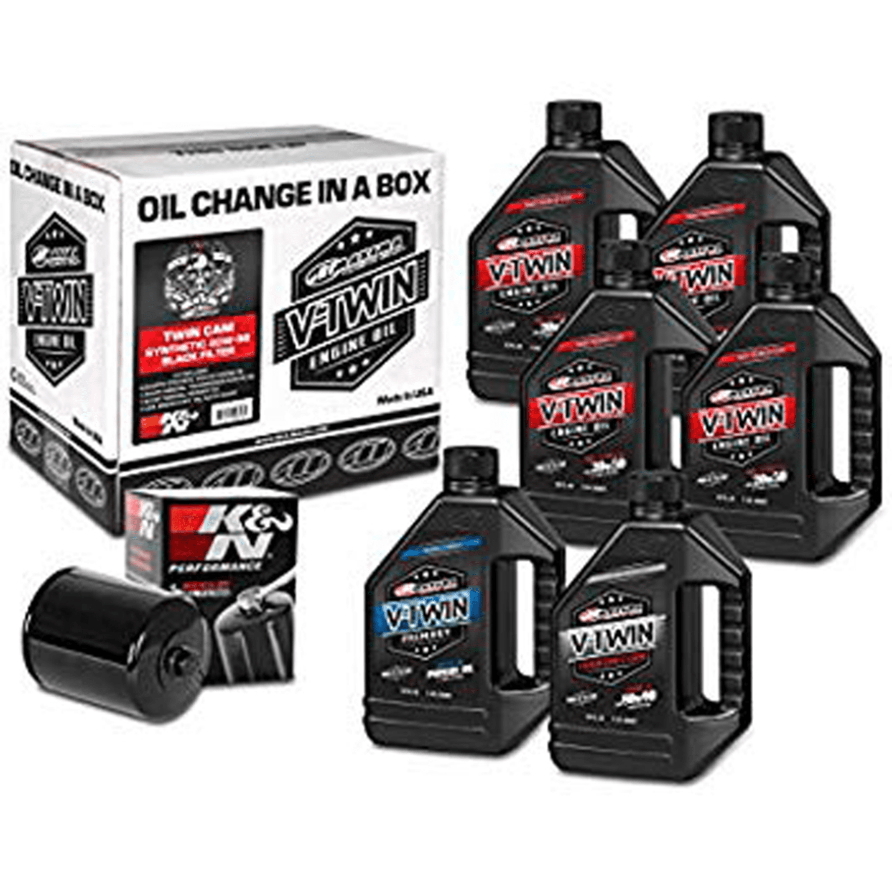 V-Twin Oil Change Kit Synthetic w/Black Filter, Sportster