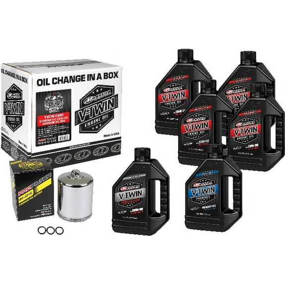 V-Twin Oil Change Kit Synthetic w/Chrome Filter, Twin Cam