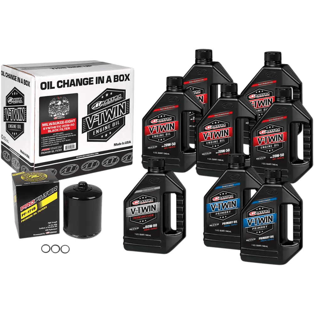 V-Twin Oil Change Kit Synthetic w/Black Filter, Milwaukee-Eight