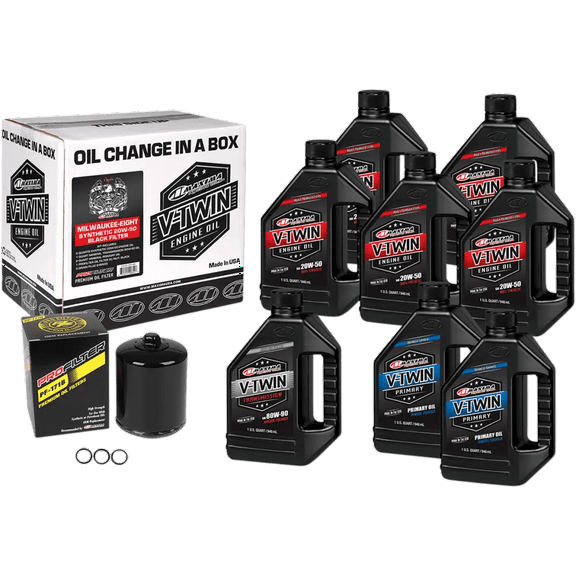 V-Twin Oil Change Kit Synthetic w/Black Filter, Milwaukee-Eight