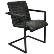 Maxima House JAMILA Leather Chair Antracite Black Finish