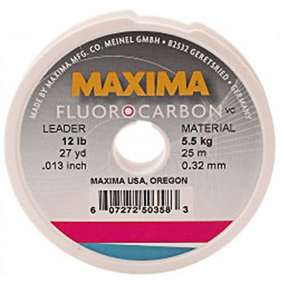 Maxima MFCL8 Fluorocarbon Monofilament Leader Wheel 8 lb 27 Yards