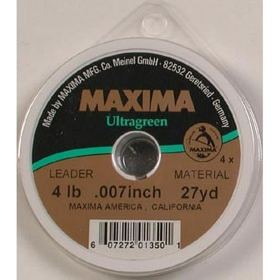 Maxima Ultragreen Monofilament Fishing Leader, 4 lb, 27 yd