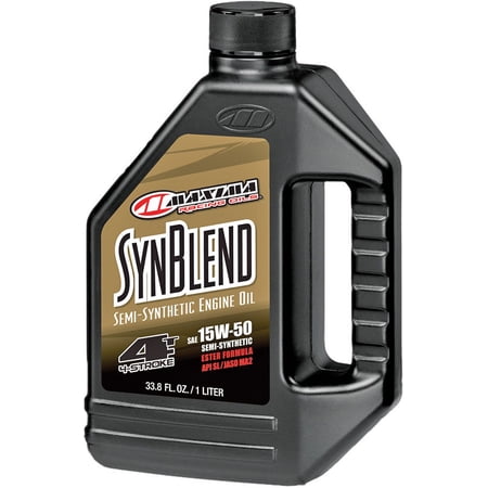 Maxima Racing Usa Syn Blend4 15W50 Synthetic Blend Motorcycle Engine Oil, 1 Liter 30-36901B