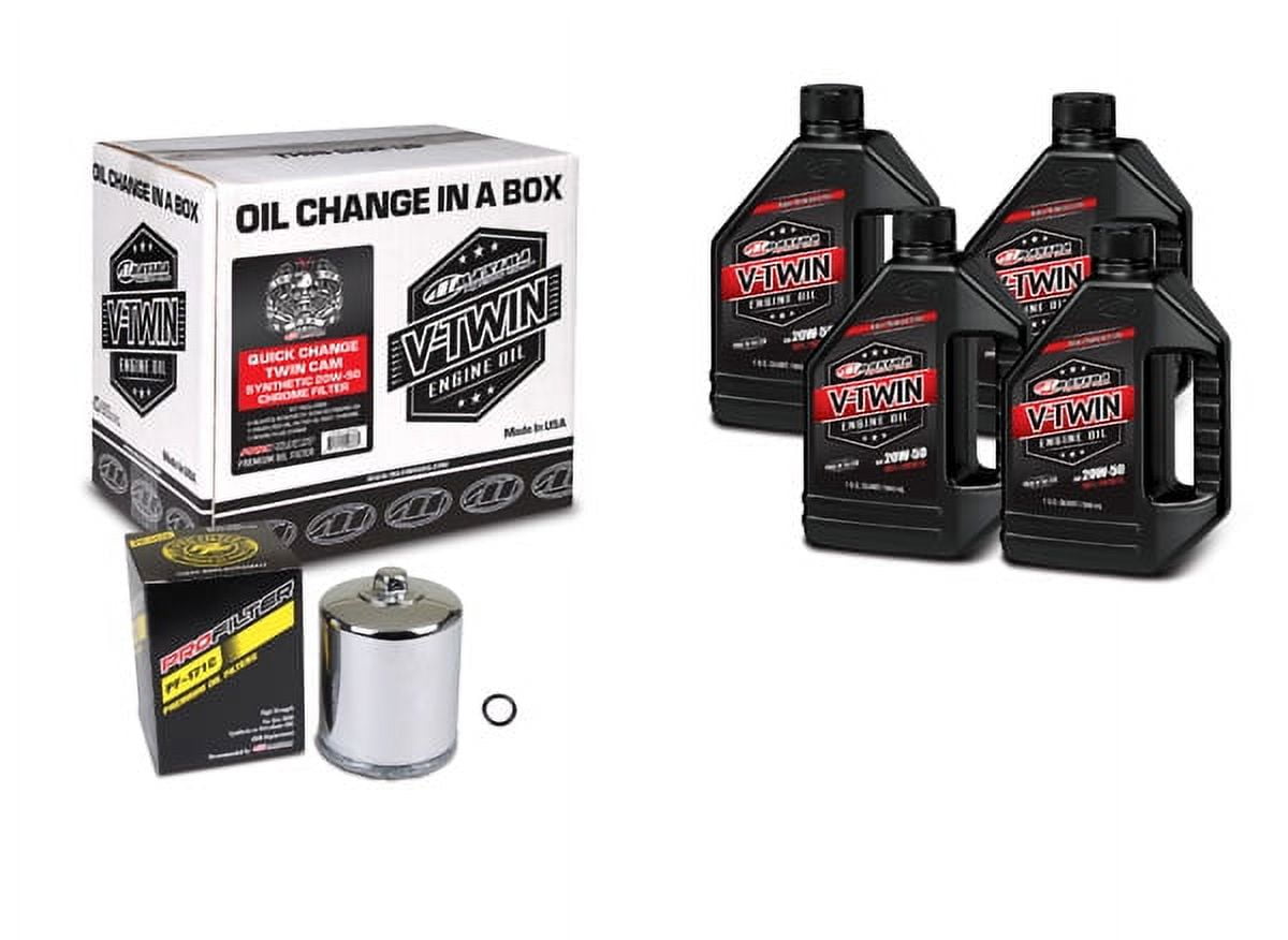 Maxima™ 90-119014PC Twin Cam Synthetic Quick Oil Change Kit with Chrome Filter