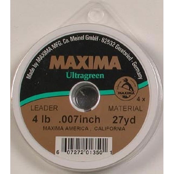 Maxima Ultragreen Monofilament Fishing Leader, 4 lb, 27 yd