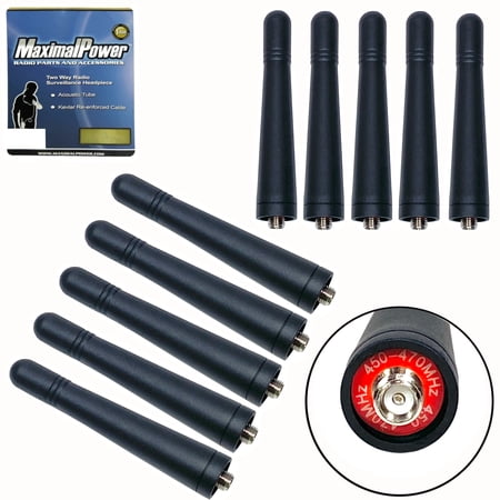 MaximalPower Replacement UHF Short Stubby Antenna for Kenwood Two Way Radio TK372 TK3160 TK3170 TK3173 TK3180 TK3300 TK5310 Antenna 450-470 MHz (10 Pack)