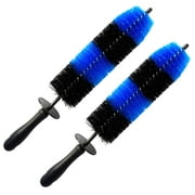 MaximalPower 18’’ Long Wheel Barrel Brush for Car Wheel Rim Detailing Brush - Car Brush Tire Detail Brush Soft Bristle Multipurpose For Exhaust Tips Motorcycles (Blue Brush x2)