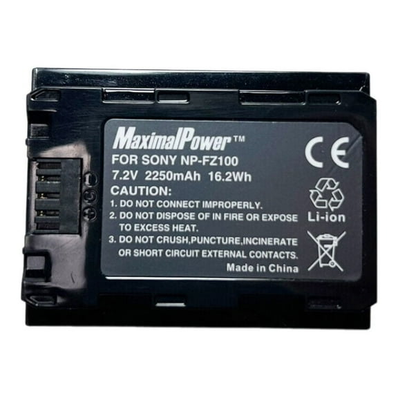 MaximalPower 1PC Replacement Battery for Sony NPFZ100 Z-Series Rechargeable Battery Pack for Alpha A7 III, A7R III, A9 Digital Cameras, Black