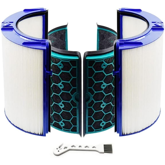 MaximalPower 2-Pack HEPA Filter and Carbon Filter for Dyson TP04 HP04 DP04 Air Purifier - Pure Cool Purifier Fan Replacement Filter True Glass HEPA Filter (2 Sets Per Pack & Small Cleaning Brush)