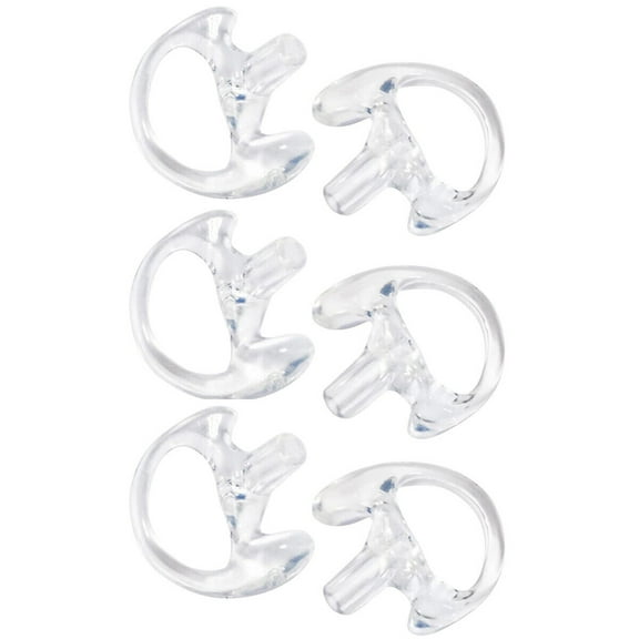 MaximalPower 3 Pairs of Clear LEFT and RIGHT Medium Replacement Earmold Earbud for Two-Way Radios