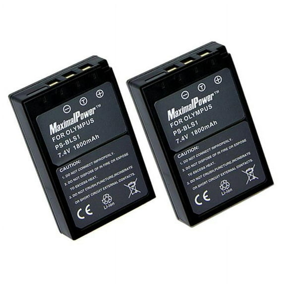 MaximalPower 358x2 2 Piece Replacement Battery For Olympus Camera Black