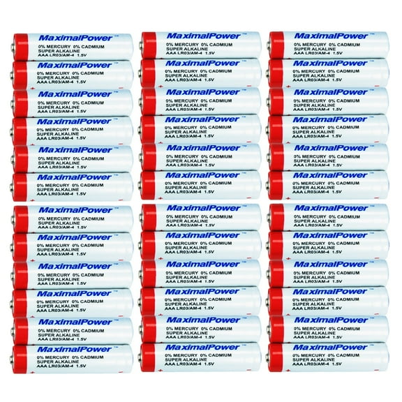 MaximalPower (36 Pack LR03 / AM-4 AAA 1.5V Super Alkaline Batteries - 140 Minutes Ultra