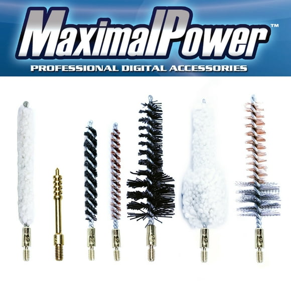 MaximalPower 7-Pack Combo of Gun Cleaning Bore Brushes | Solid Brass Jag Phosphor Bronze Nylon Cotton Chamber Brush | for (.22 Cal/5.56mm)