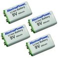 thumbnail image 1 of MaximalPower 9 Volt Li-Ion Rechargeable Battery (4 Pack) HIGH Capacity 600mAh, 1 of 8