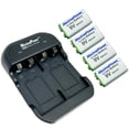 thumbnail image 1 of MaximalPower 9V Li-ion Batteries (4 Pack) and Dual Port Charger for Charging 9V li-ion Rechargeable Batteries, 1 of 8