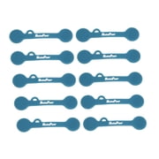 MaximalPower 10-Pack Magnetic Cord Organizers - Silicone Cable Clips & Twist Ties for Headphones, USB Chargers, and Home Office - Multi-use Fridge Magnet & Bookmark Blue