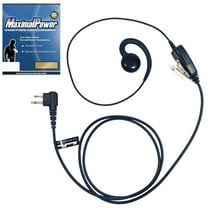 MaximalPower C Shape 1 Wire Earpiece for Motorola Two Way Radio C-Style Headset with PTT Mic for CP110, CP185, CP200, CLS1110, CLS1410, EP450, RDM2070D Walkie Talkies