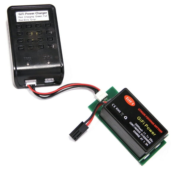 MaximalPower Drone Balance Charger with Adapter Converter Charging Plug and Lithium-Polymer LiPo 11.1V 25c Battery Bundle for Parrot AR 1.0 & 2.0 (2000mAh Batt Bundle)