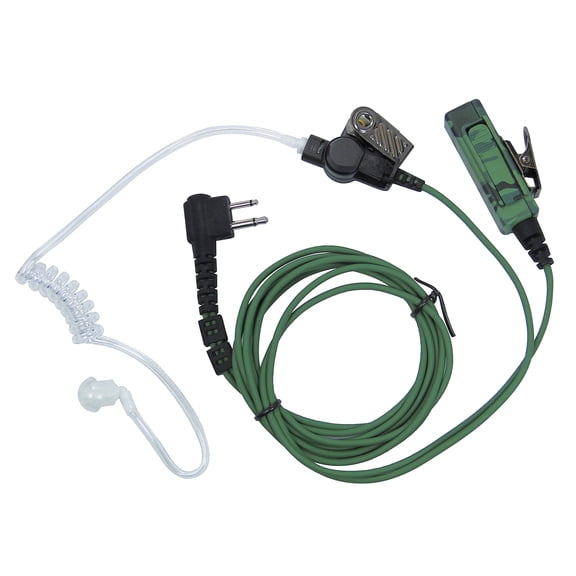 MaximalPower 2-Wire Surveillance Headset with PTT Mic for Motorola Radios (CP200d, BPR40, CLS Series), 1-Pack