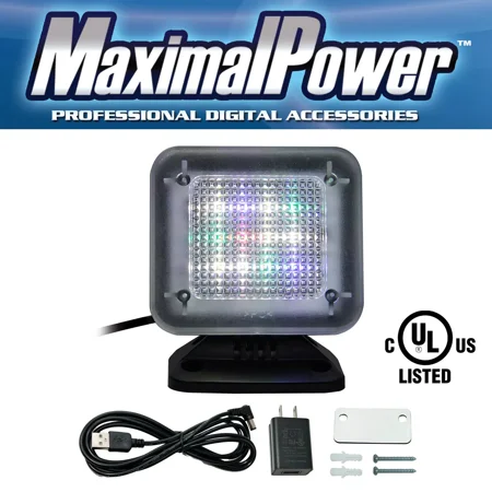 MaximalPower Home Security TV Light Simulator with Built-in Light Sensor Timer US Plug for Burglar Intruder Thief Deterrent Crime Prevention Device
