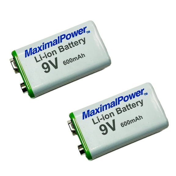 MaximalPower Li-ion Super Rechargeable 9V Volts Battery (2 Pack)