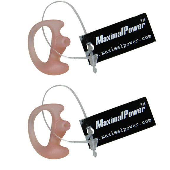MaximalPower Medium Size Right Earmold Earbud Earplug Ear Insert Compatible for Two-Way Radio Acoustic Coil Tube Headsets (2 Pack)