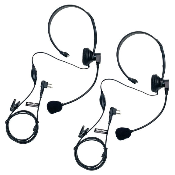 MaximalPower Overhead Headset with Boom Mic PTT VOX Microphone Walkie Talkie Earpiece for Motorola CP200 CP200D CLS1410 RDM2070D RDV5100 Two Way Radio (2 Pack)