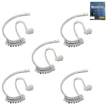 MaximalPower Replacement Clear Acoustic Coil Tube for Motorola Kenwood Walkie Talkie Radio Earpieces and Two Way Radios Headset (5 Pack)