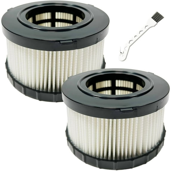 MaximalPower Replacement HEPA Filters Compatible with Dewalt 1/2 Gallon Wet Dry Vacuum DC5151H DC515 DCV517 DCV517B for Vacuum Cleaning Workshop Cleanup (2 Pack & Small Brush)