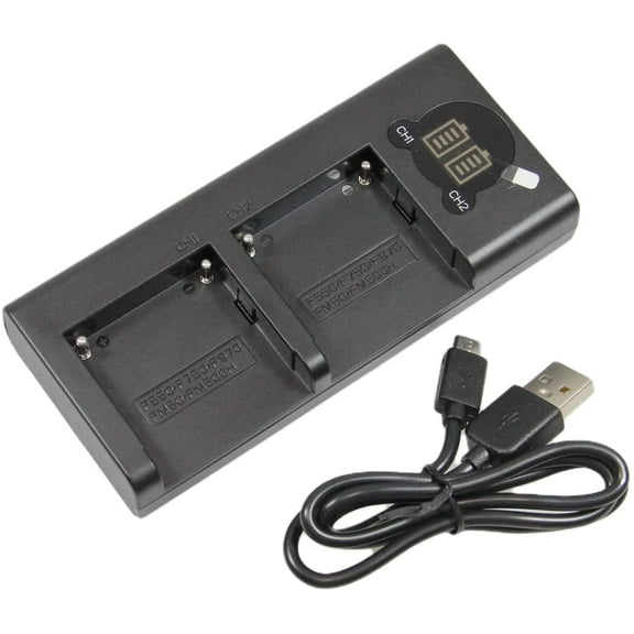 MaximalPower Replacement for Rapid Dual Battery Charger Charging Port for Sony QM51, FM50,FM55, FM55H,FM500H,F550,F750,F960,F570,F770,F970
