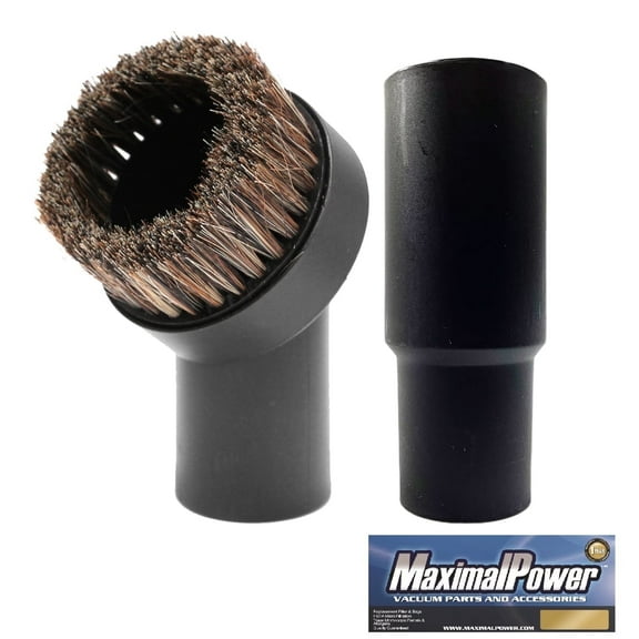 MaximalPower Round Brush Tool and Hose Adapter Tube Attachments (1.34 inches/34.5mm inner diameter) (NEW UPGRADED VERSION 2022)