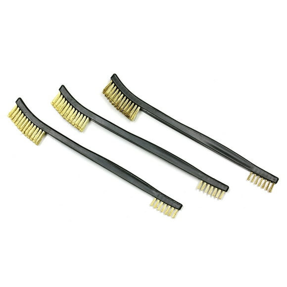 MaximalPower THREE 3x BRASS Double Ended Brushes for Pistol Shotgun Gun Cleaning Brush Set x3