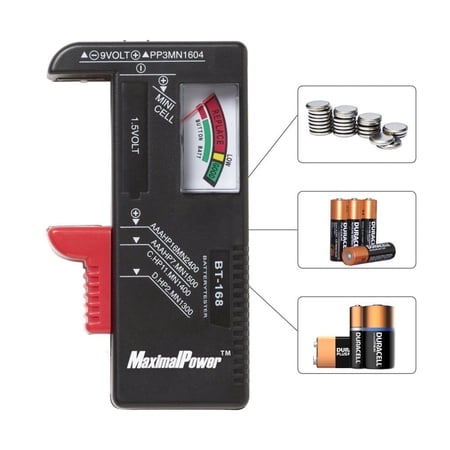 MaximalPower Universal Battery Tester Checker+Rechargeable AAA NiMH/Ni-Mh Battery 1200mAh Batteries (4PCS)
