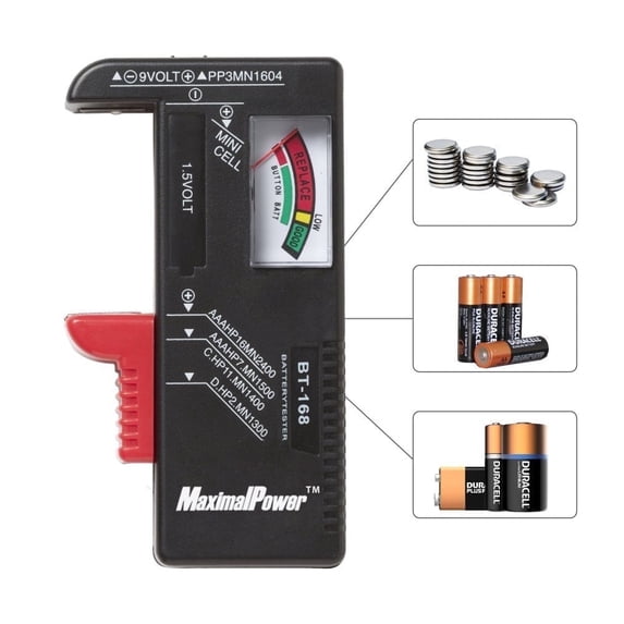 MaximalPower Universal Battery Tester Checker+Rechargeable AAA NiMH/Ni-Mh Battery 1200mAh Batteries (4PCS)