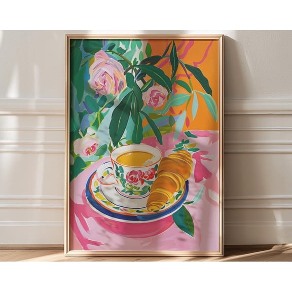 Maximalist Art, Coffee Wall Art, Dopamine Kitchen Decor, Cottage Core Dopamine Poster, Colorful Dining Art Print, Kitchen Art, Cute Decor Wall Art, Modern Wall Decor For Living Room, 8x12 UNFRAMED