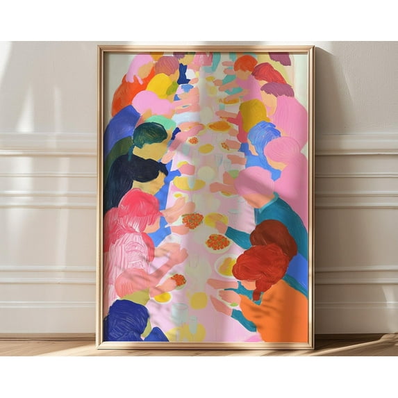 Maximalist Art, Diner Table Wall Art, Dopamine Kitchen Decor, Pink Dopamine Poster, Colorful Dining Art Print, Kitchen Art, Cute Decor Wall Art, Modern Wall Decor For Living Room, 24x36 UNFRAMED