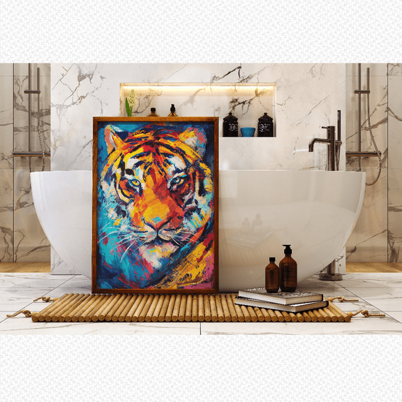 Maximalist Majesty, Bengal Tiger Poster, Trendy Dopamine Decor, Wall Art Prints, Trendy Wall Art, Colorful Art, Maximalist Tiger Poster, Poster Only, Poster Home Decor, Poster Only