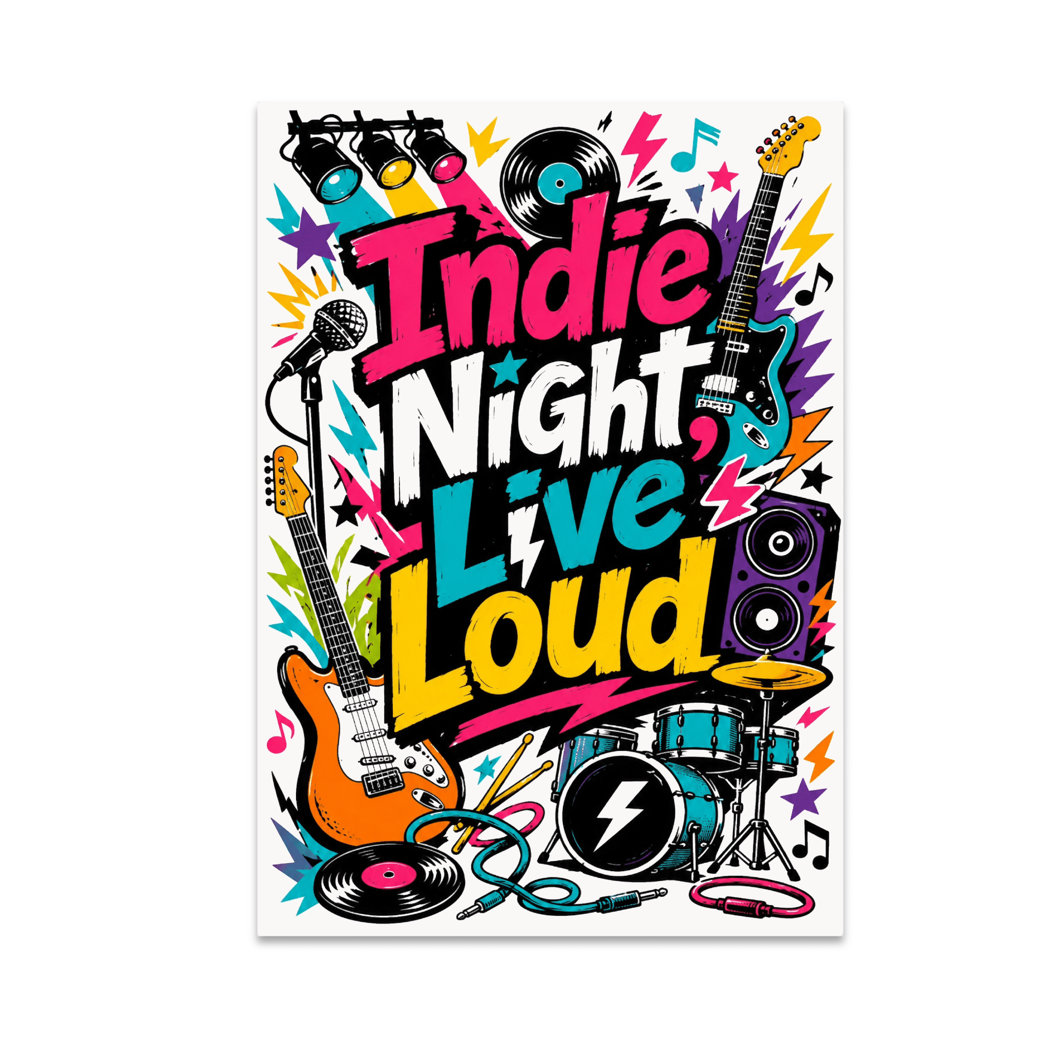 Indie Music Art Maximalist Music Art Indie Concert Lover 13x19
