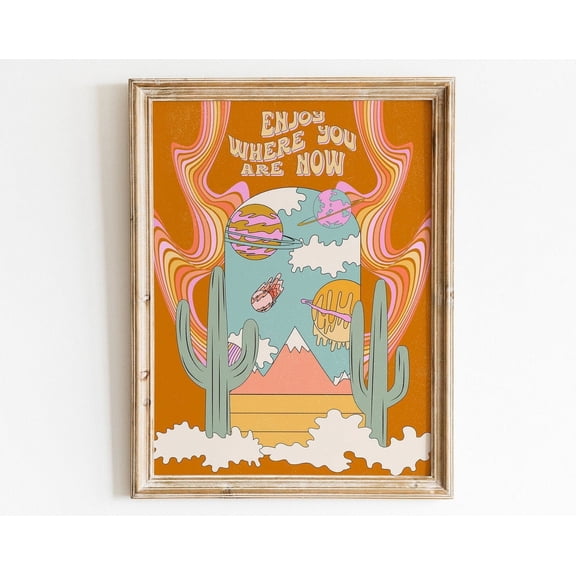Maximalist Print, Psychedelic Space Art, Retro Decor, 70S Wall Art, Surreal Poster, Trippy Art Print, Vintage Poster, Hippie 70S Home Decor Wall Art, Modern Wall Decor, 8x12 UNFRAMED