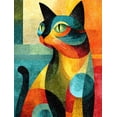 thumbnail image 1 of Maximalist Retro Cat Canvas Wall Art, Colorful Affirmation Print, Trendy Home Wall Decor, 1 of 8