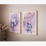 Maximalist Teen Girl Disco Cowgirl Poster Set 2 Prints Set 2 , Poster Only